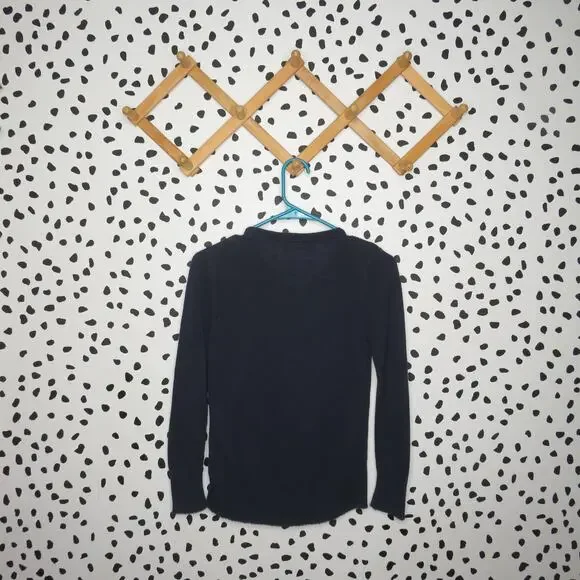 Cat & Jack Navy Navy Crew Neck Girls Cable School Uniform Cardigan - Picture 3 of 6